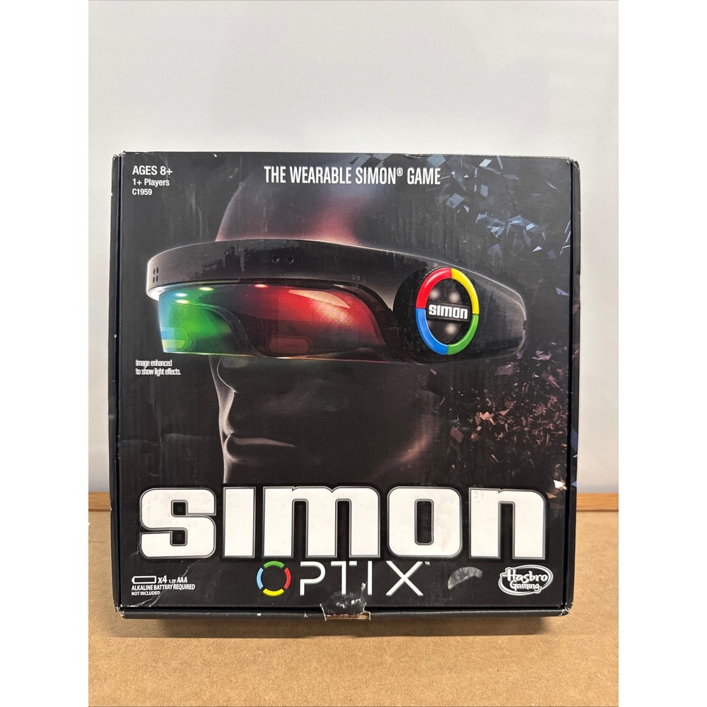 Hasbro Gaming Simon Optix Wearable Electronic Memory Game C1959 Black Headset